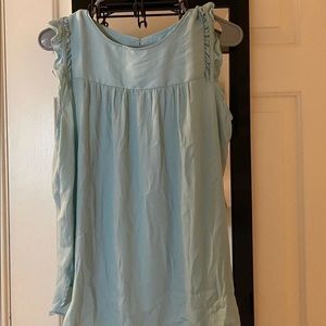 LOFT blue ruffle blouse silky